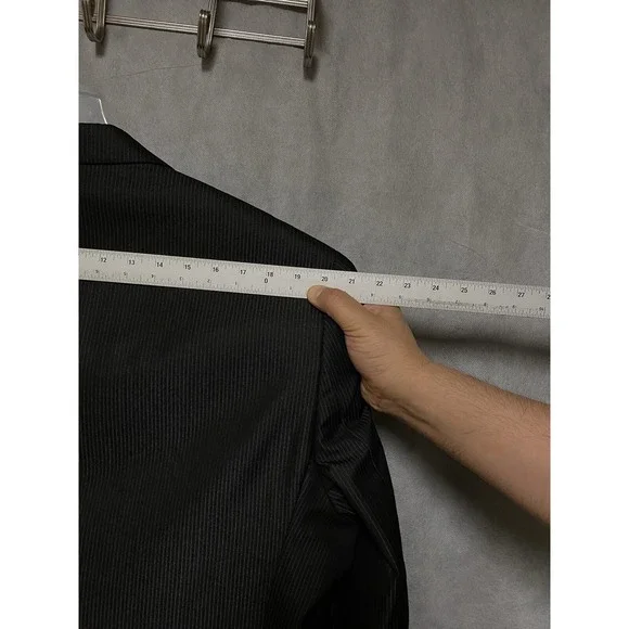 Geoffrey Beene Suit Men 44L Black Striped 2B Career Academia 40.5X29 Pants Luxe‎